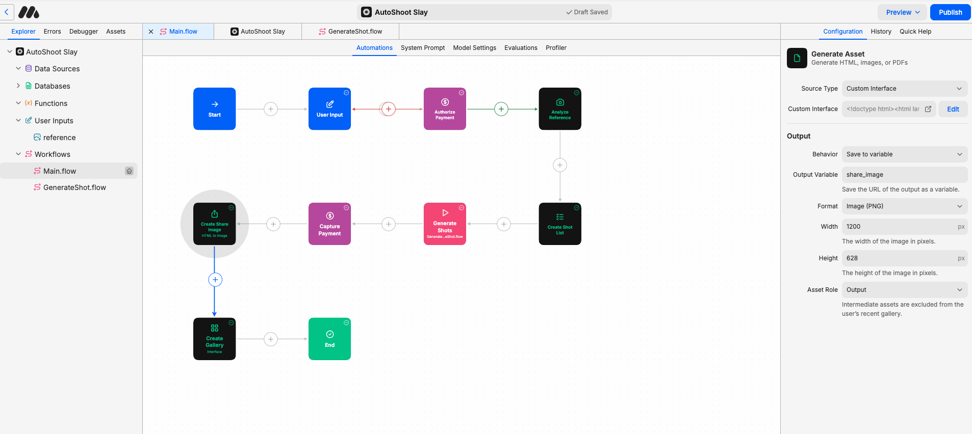 AutoShoot Slay agent workflow in MindStudio